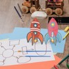 DKINY 10 Pieces Rocket Craft Set Children 3D Rocket Wooden