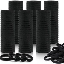 100 PCS Ligas para Peinar el Cabello,Diademas de Cola de Caballo de Donut de Alta Elasticidad,Accesorios para el Cabello sin Daños,Diademas de Goma para Niñas y Mujeres,4 cm de Diámetro,Negro