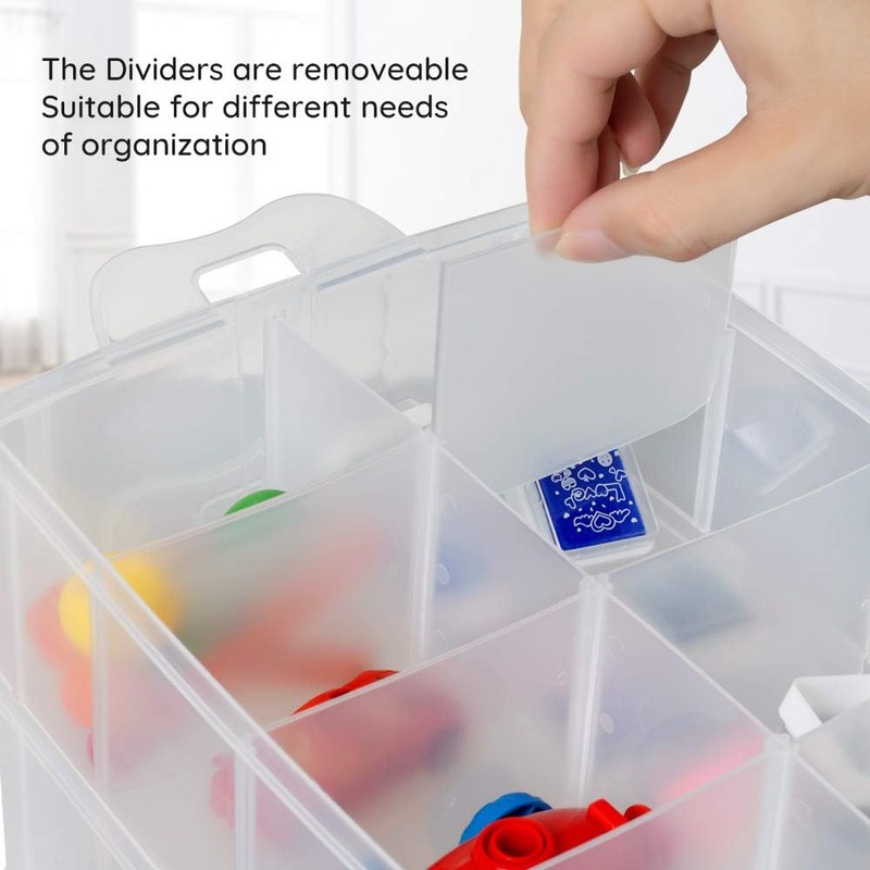 Daletu Sorting Boxes for Small Parts with Lid, Plastic Storage