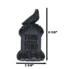 Gothic Raven Crow Perching On Black Roses Graveyard Tomb Headstone