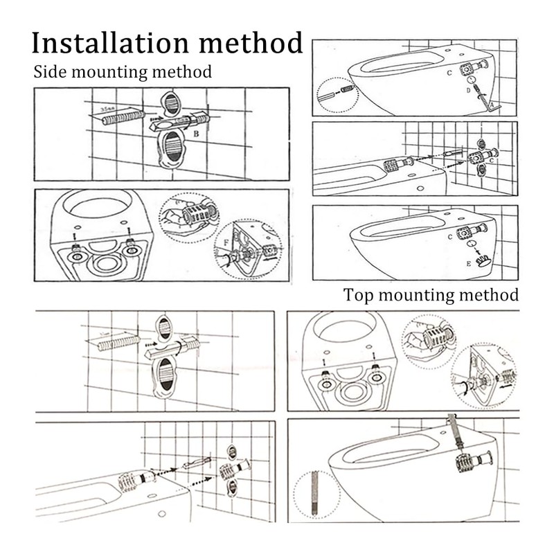 ZORZA 1Set Universal Wall Hung Toilet Fixing Bolts Kit Plastic