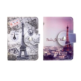 PRIVILLA 2 Pcs Women's Card Cases and Credit Card Wallet Business Card Case ，Sd Card Holder Each Has 26 Card Slots for Organizers, 2024 New Credit Card Holders for Men and Women (Iron tower)