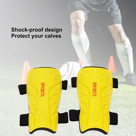 ZJchao Espinilleras de Fútbol para Niños, Espinilleras Deportivas de Fútbol, ​​Protectoras para Piernas, Almohadillas de Entrenamiento para Juegos de Fútbol, ​​Correr, Fitness (18 * 9 * 5cm-Amarillo)