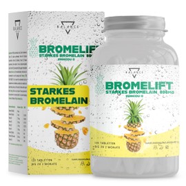 BROMELIFT® Bromelain 2500 GDU/g - 120 Tablets | Bromelain High Dose | 5,000 FIP High Dose | Bromelain Capsules, Detox Treatment, with Fennel, Green Tea, Vegan