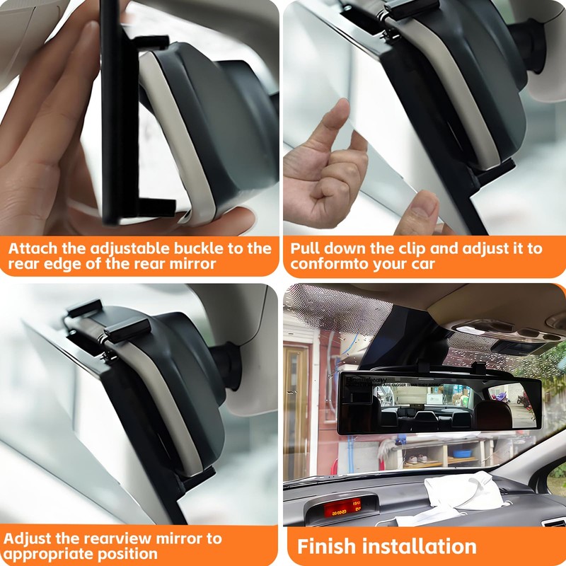 Broadway Car Rear View Mirror HD Anti Glare Universal 12