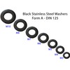 M6 Black Stainless Steel Form A Washers Blackened Washer (Pack