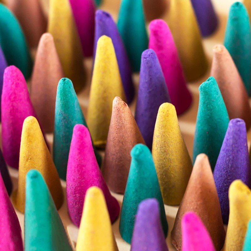 Scent-Hi 120 Incense Cones with Holder, 8 Pack Mixed Scents