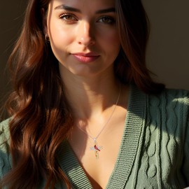 Cardinal Gifts for Women Cardinal Necklace for Women Mom Sterling Silver Cross Necklaces Memorial Red Bird Pendant Jewelry Gifts for Loss of Loved One