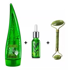 ML ALOE VERA GEL Alóe Vera Gel Regenerador + Suero Té Verde + Rodillo Jade