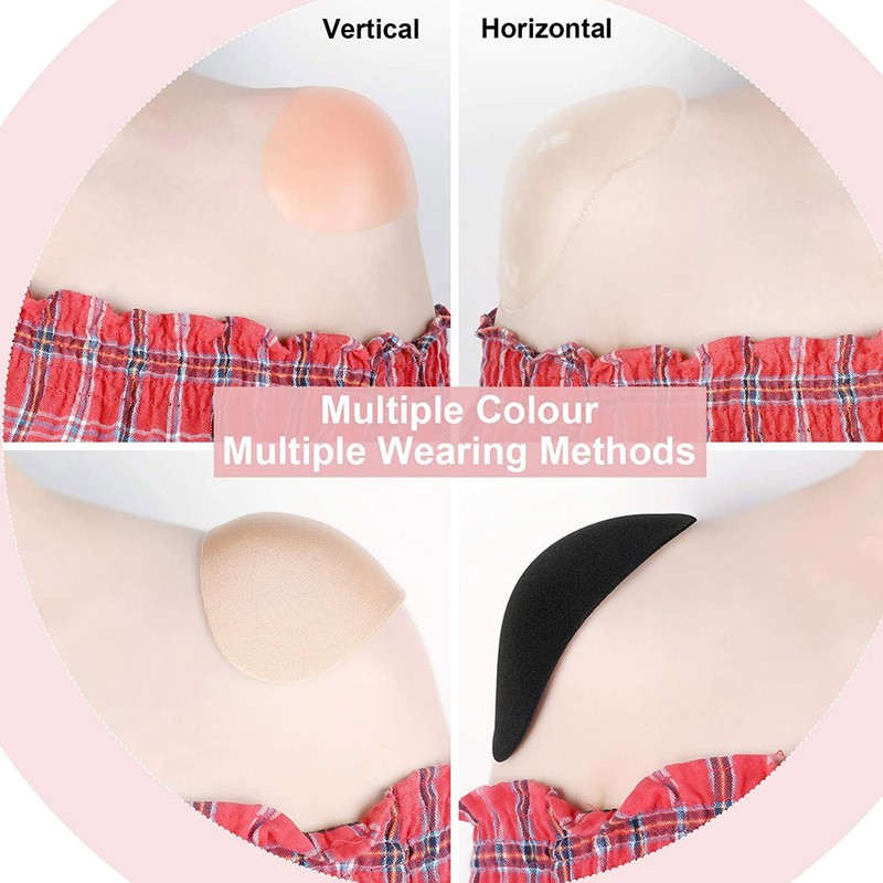 4Pairs Silicone Shoulder Pads Soft Breathable Invisible Removable Prevent Slip