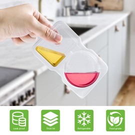 AnLiikMeFe 20-Pack Reusable Snack Containers with Lids & Spoons | Double Compartment Condiment Containers | Dishwasher-Safe, Leakproof Snack Box for Lunchables, Sauces & On-the-Go Meals (20)