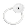 sourcing map 4Pcs Round Ring Pulls, Drawers Knobs White Circle