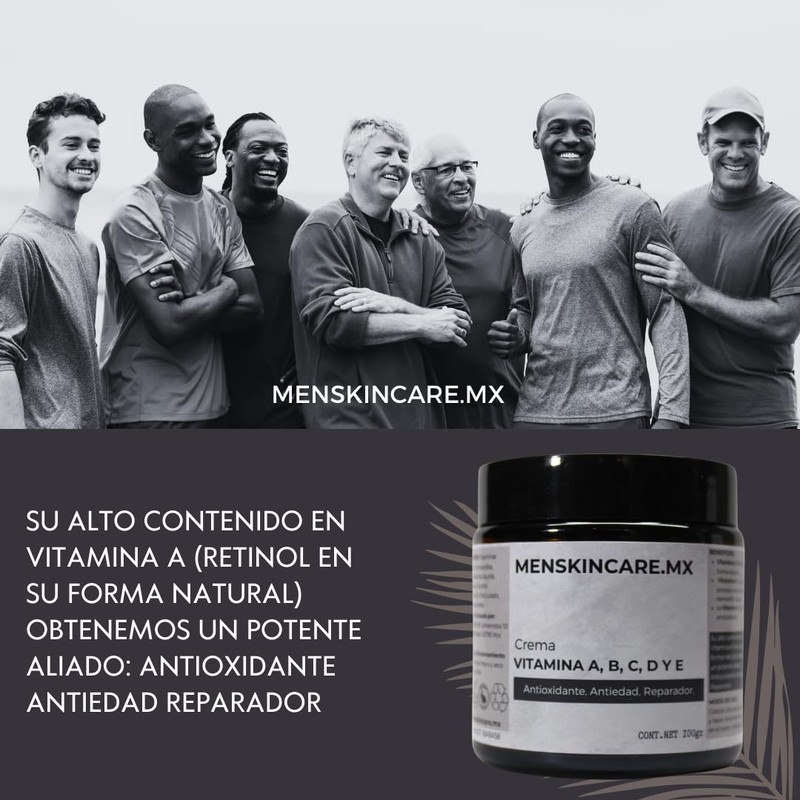 100gr Crema vitaminas para Hombres; Antioxidante, Antiedad,Reparador.