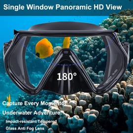 Snorkel Set Adults,Snorkel Mask Anti-Fog Panoramic View Diving Mask Dry Top Snorkel Kit Anti-Leak Snorkeling Gear for Snorkeling Scuba Diving Swimming Travel with Carry Bag