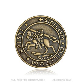 BOBIJOO Jewelry - Pine Seal Order of the Knights Templar Abacus Master of the Temple Lapel Pin Bronze, see description, Baroque