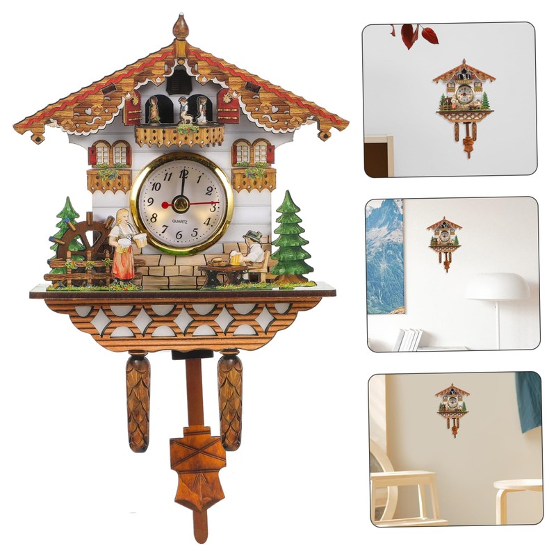 Ciieeo Home Living Room Cuckoo Handcrafted Clock Cuckoo Clock Wall