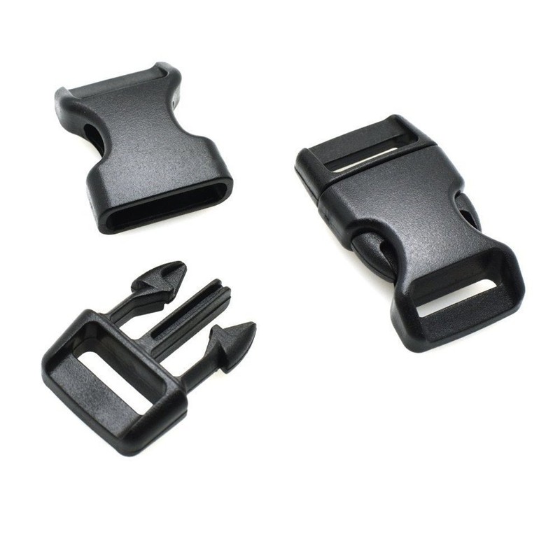 HONGCI 30PCS Side Release Plastic Mini Buckles 15mm(5/8") Inch Black-Great