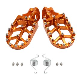 PowerMotor Dirt Bike CNC Foot Pegs Motorcycle Footrest Rests Pedals for SX SXF EXC XC XCF XCW SMC 50 65 85 125 150 200 250 350 450 530 Rests Footpegs(Orange)