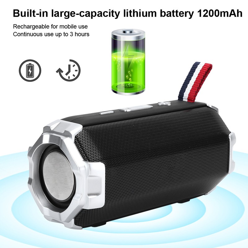 Rechargeable Bluetooth Speaker Portable Outdoor Subwoofer Dual Loudspeaker Support U