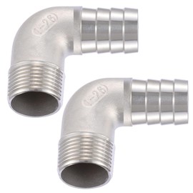 SNUTUYA 304 Stainless Steel 1" Hose Barb x 1" Male NPT 90 Degree Elbow- Home Brew Pipe Fitting，lead-free，2 pcs…