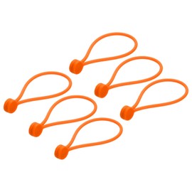 MECCANIXITY Magnetic Cable Clips 7.5 Inch x 0.5 Inch Orange Magnetic Cord Organizer Cable Ties Reusable Twist Ties for Home, Kitchen, Office, 6 Pcs