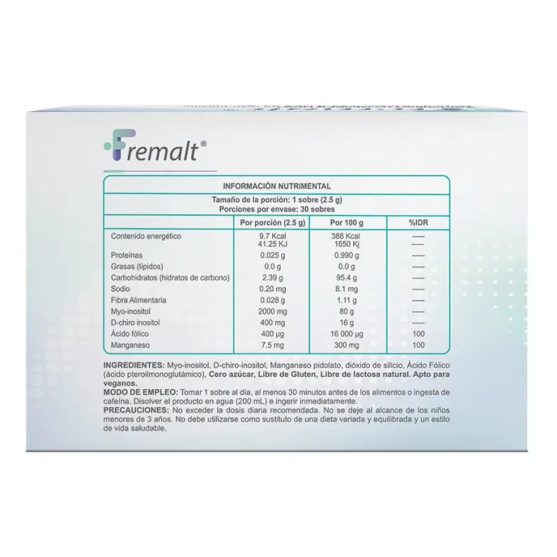 Suplemento Fremalt 30 Sobres 2.5g Sabor Sin Sabor