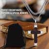 Corato Men's Wooden Cross Necklace with Natural Ebony Inlay, Durable