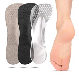 2 Pairs 3/4 High Heel Cushion Insoles, Arch Support Insoles for Women Heels,Self-Adhesive Arch Support Inserts for Flat Feet,Soft Silicone Gel Invisible Inserts Liners (Transparent, Women 5-9)