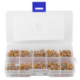500pcs Capacitors Assortment 10 Values 50V 1NF(102)-68NF(683) Monolithic Ceramic Capacitor Assorted Kit