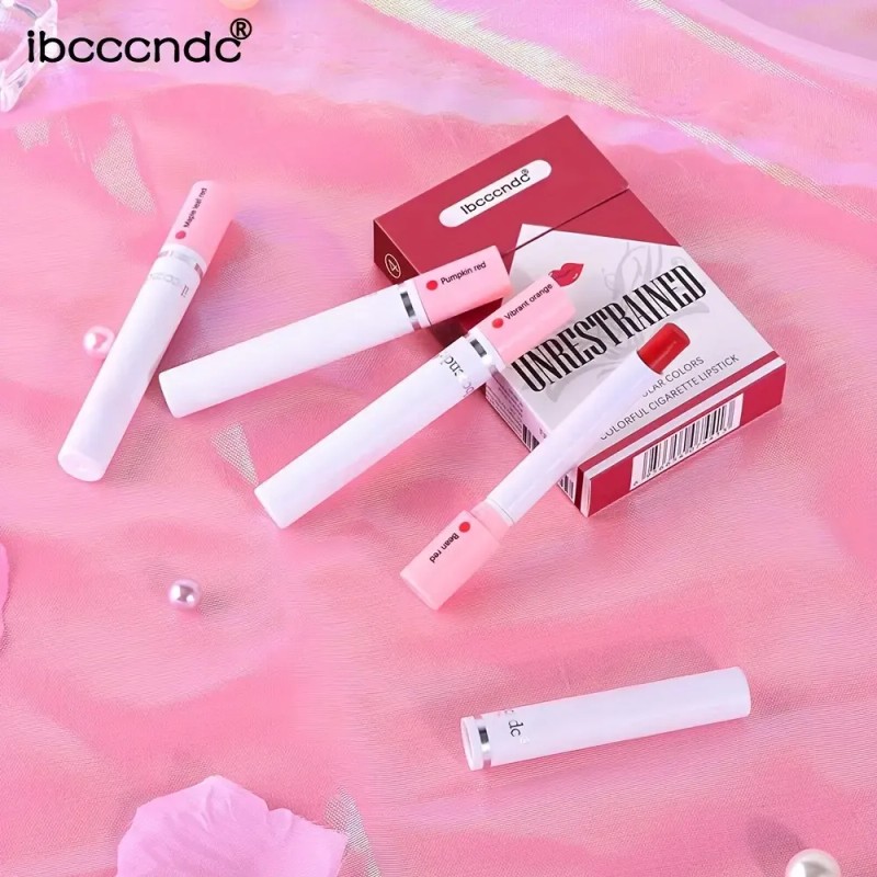 Set De 4 Lápices Labiales Mate Portátiles Estilo Cigarrillo