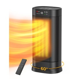 Faryuan Space Heaters for Indoor Use, 1500W Fast Heating Oscillating Portable Electric PTC Ceramic Heater with Thermostat, 4 Modes, Overheat Protection, 1-24h Timer, Remote for Bedroom Office