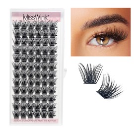 72 Stück individuelle Wimpern für DIY Einzelapplikation - Cluster-Wimpern für natürlichen Look zu Hause. Superdünnes Band mit bequemem Tragegefühl. Variabler Mix aus Volumen und Länge (D-8-16).
