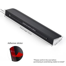 sunlithor Edge Finger Pulls for Cabinets Peel and Stick on Kitchen Drawer Pull Hidden Invisible Flat Self Adhesive No Drill Handle Pack of 2 Black 7.87 inch Overall Length Easy Installation