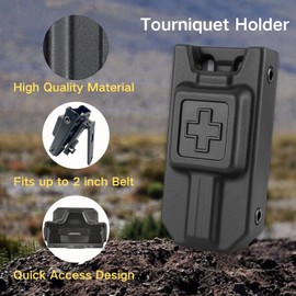 BESWON Tourniquet Holder with Upgraded Tactical Belt Clip, Molle Tourniquet Holster Case for C-A-T Gen 7 and Older, Tourniquet Pouch TQ Holder for Duty Belt