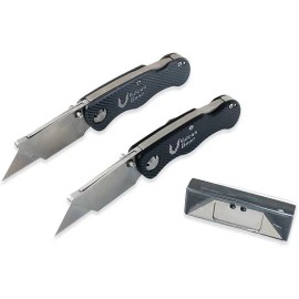 VULCAN GEAR Set of 2 Vulcan Gear Utility Knives Box Cutter Set with 10 Extra Blades Included