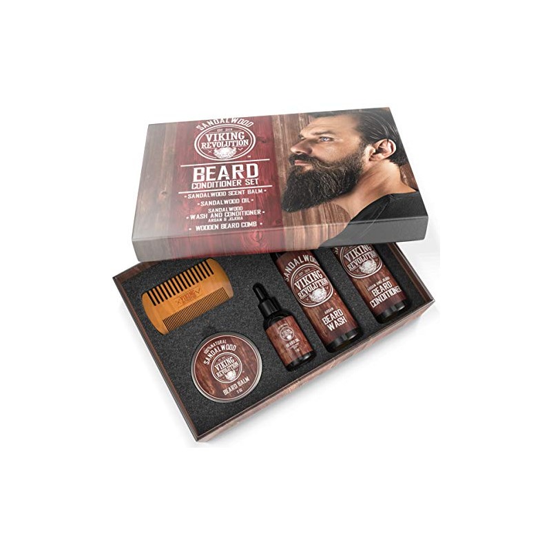 Viking Revolution Kit Acondicionador Cuidado Barba Aseo Hombres Suaviza Alivia