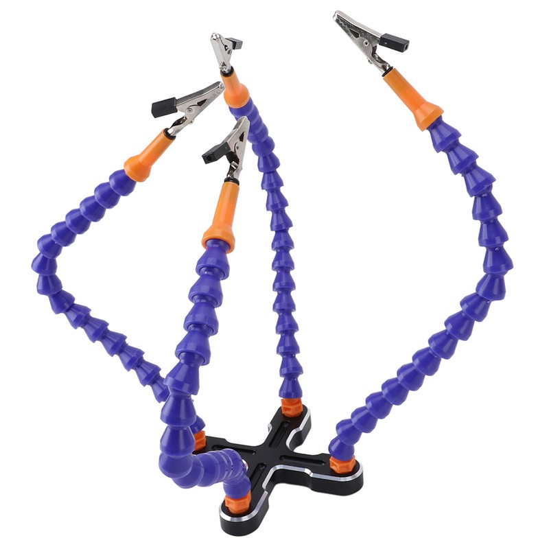 Soldering Helping Hands 4 Flexible Arms Aluminum Alloy Base Third