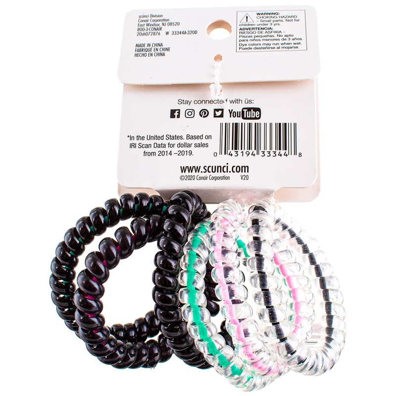 Scunci Spiral Ponytailers with NS Inner Core, 6CT (Pack of