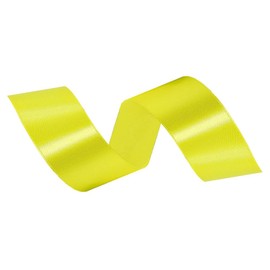 Lemon Yellow Satin Ribbon 40mm, 22 Meters Lemon Yellow Fabric Ribbons for Gift Wrapping, Crafting, Hair Bows, Sewing, Wreaths, Cakes, Wedding Party and Christmas Decoration