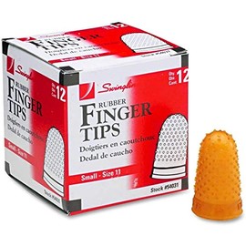 Swingline 54031 Rubber Finger Tips, Small, 9/16-Inch Diameter, 12/BX, Amber