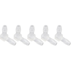 Audiofan Hose Tube Fittings L Shape Joint Diameter 0.2 inch (5 mm) Set of 5