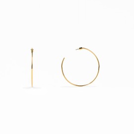 BESTOW 18K Gold Thin Hoop Earrings for Women - Gold Plated 2.5" - Lightweight, Waterproof, Non-Tarnish, Hypoallergenic Big and Thin Gold Hoops, Large Gold Hoop Earrings for Her [Gold, 2.5 in]