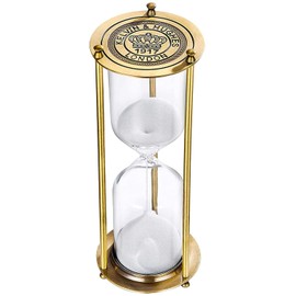 Vintage Brass Sand Timer Hourglass 3 Minute, Small Sand Clock, Antique Grave Sand Watch 3 Min,Antiguo Reloj De Arena 3 Minuto,Metal Unique Sandglass for Gifts, Desk, Bookshelf, Office Decor
