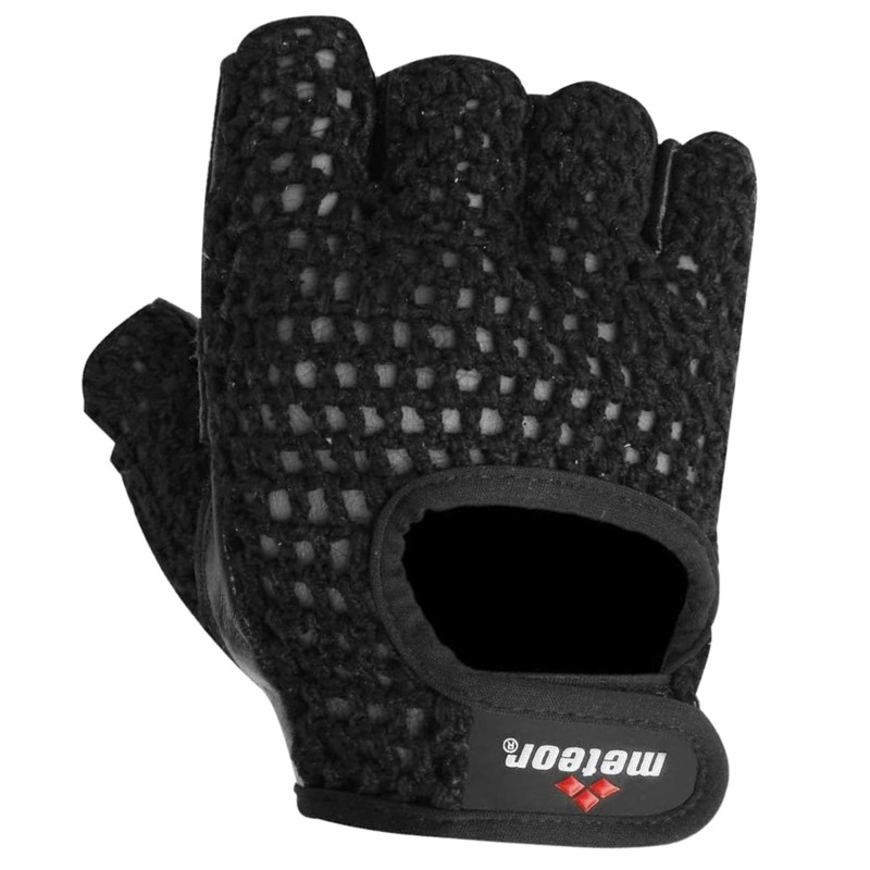 Met-X Unisex Weight Lifting Gloves Small, Leather Fingerless Workout Gloves,