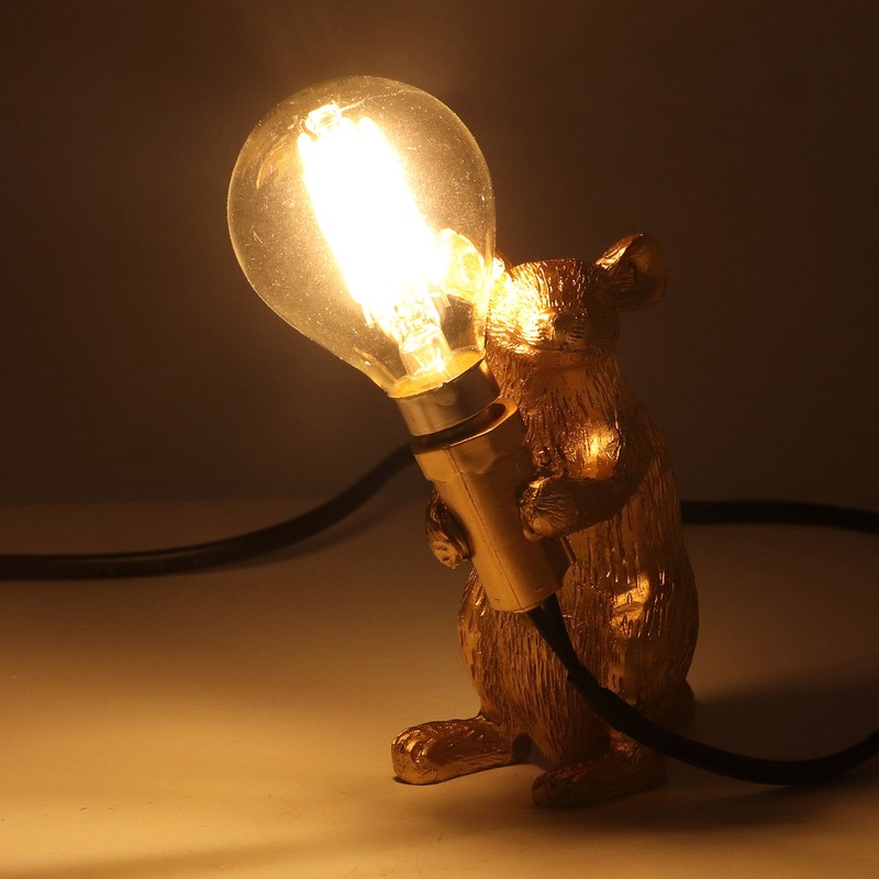 Modern Resin Mouse Lamp E12 Creative Desktop Decoration Animal Lamp