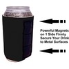 Magnetic Neoprene Collapsible Can Coolie (6 Pack Black)