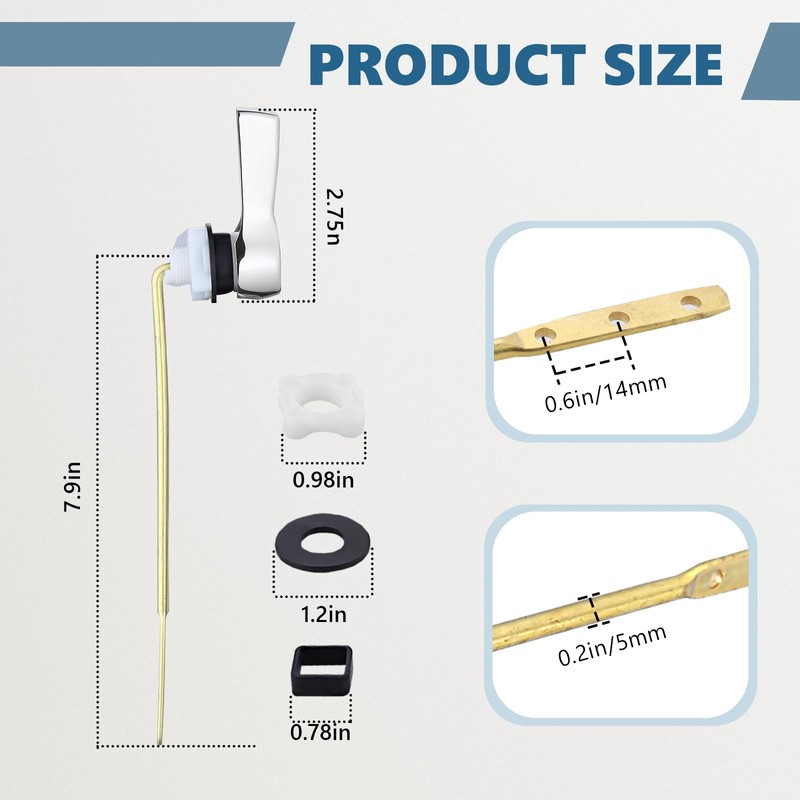 OasisFlow Front Mount Toilet Handle Replacement Kit Compatible with American