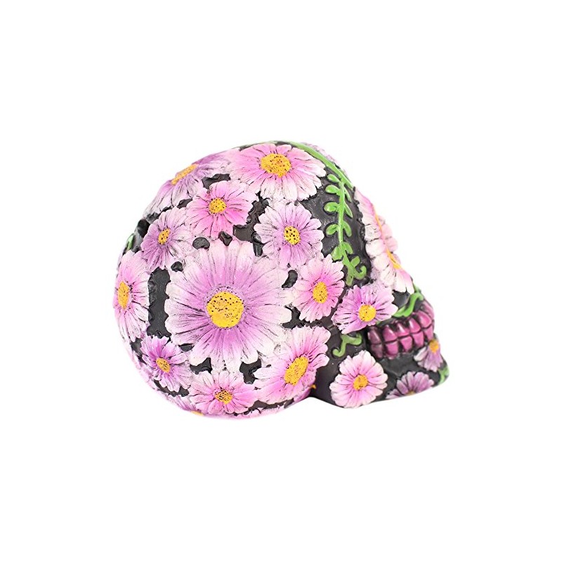 Purple Floral Candy Skull Money Box