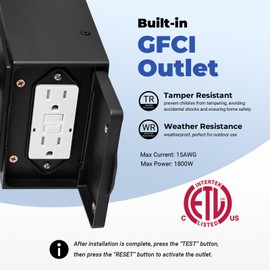 OPAXIS Black Outdoor Porch Light with GFCI Outlet, 2-Pack Modern Motion Sensor Exterior Garage Lighting Fixtures Wall Mount Lantern, Anti-Rust Waterproof Outdoor Sconce Lights for House, Coach, Patio