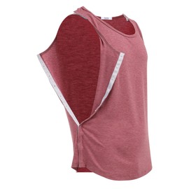 Deyeek Post Shoulder Surgery Shirts for Women Rotator Cuff Recovery Tank Tops After Surgery Shirt for Men Broken Arm Clothes Red